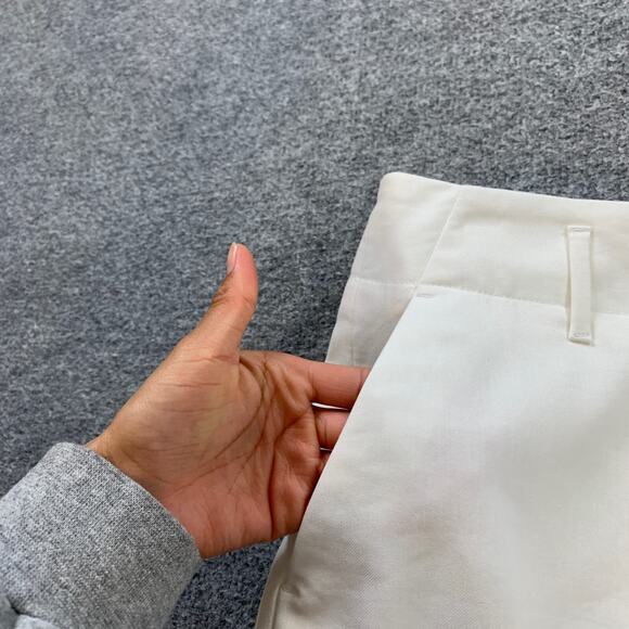 Ann Taylor Skirt Womens 8 White Stretch Linen Blend Pockets Inner Lined Mini - Picture 4 of 11